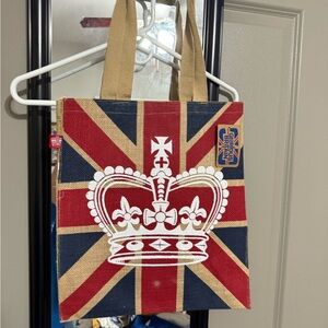 Union Jack Crown Jute Bag - Red, Navy & Tan